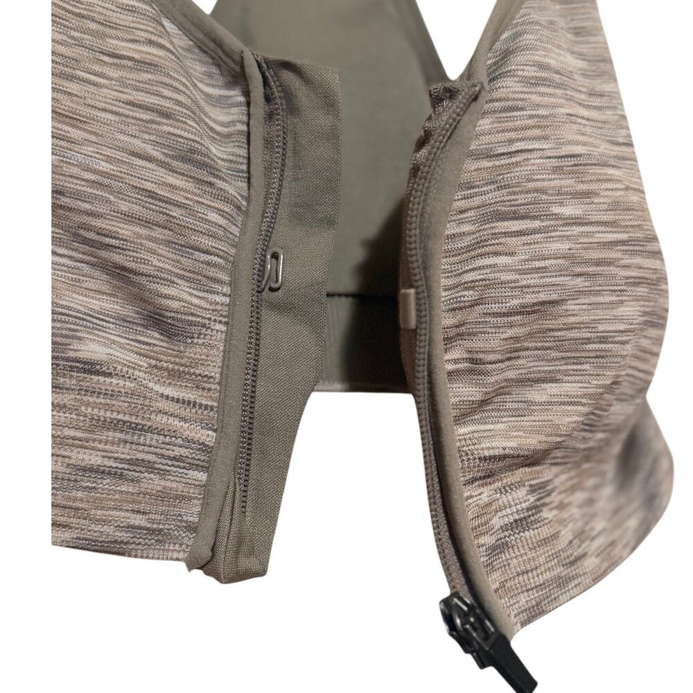 Avia Women's Beige Padded Razorback Front Zip Sports Bra Size L - Picture 4 of 5